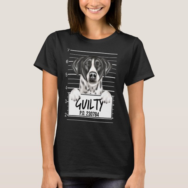 T-shirt Pointer Mugshot Chien coupable (Devant)