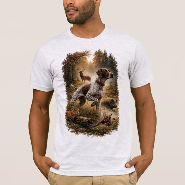 T-shirt Pointers allemand à poil court (Devant)