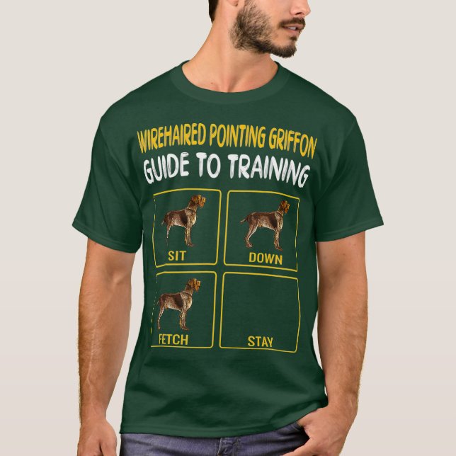 T-shirt Pointeur à poils durs Griffon Guide De Formation (Devant)