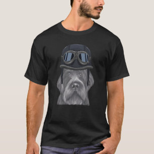 T-shirt Pointeur à poils durs Griffon Vintage de la moto