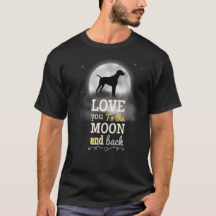 T-shirt Pointeur Anglais L'Amour Du Chien À La Lune