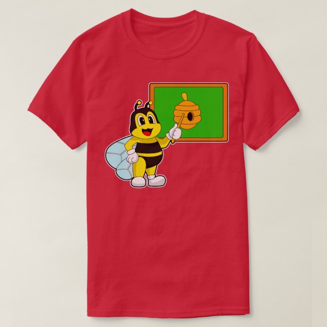 T-shirt Pointeur de l'enseignant d'abeille nid d'abeille (Design devant)