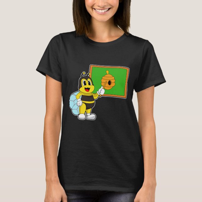 T-shirt Pointeur de l'enseignant d'abeille nid d'abeille (Devant)