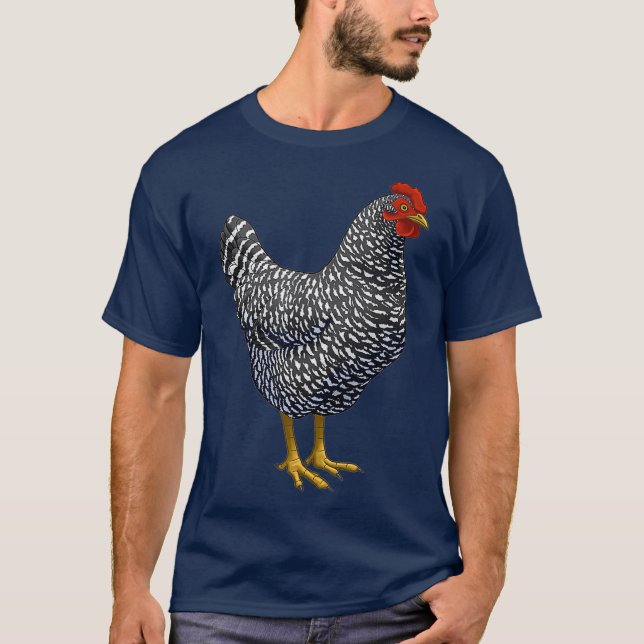 T-shirt Pointeur de poulets de roche de Plymouth Barrée (Devant)