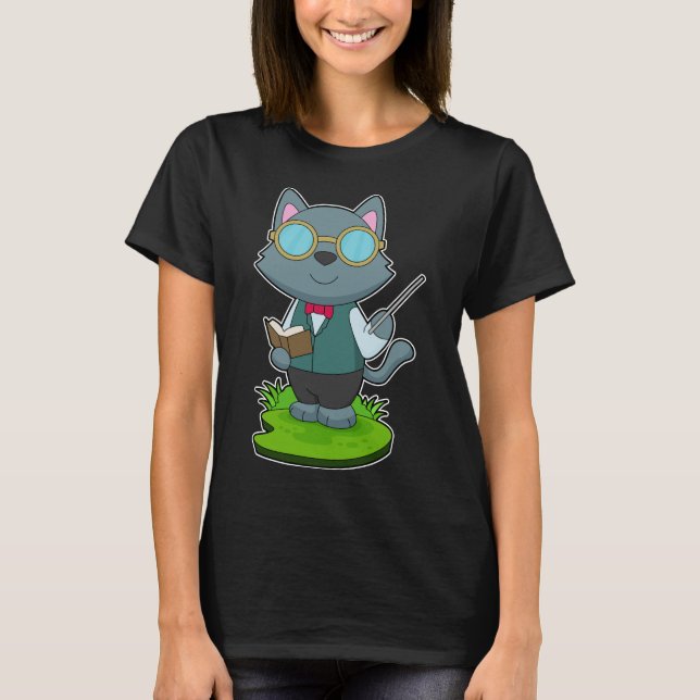T-shirt Pointeur de professeur de chats (Devant)
