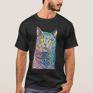 T-shirt Pointillisme de chat Filtre Propriétaire de chat