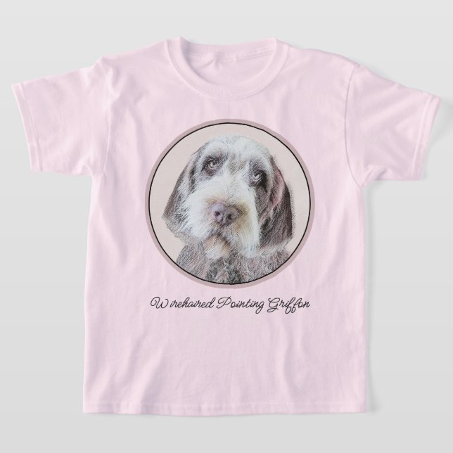 T-shirt Pointing à poils durs Peinture Griffon - Art Chien (Poser)