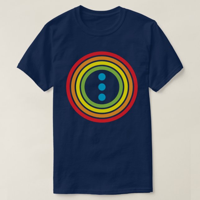 T-shirt points arc-en-ciel rétro (Design devant)