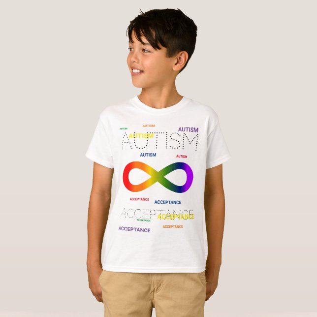 T-shirt Points de l'infini de l'acceptation de l'autisme (Devant entier)