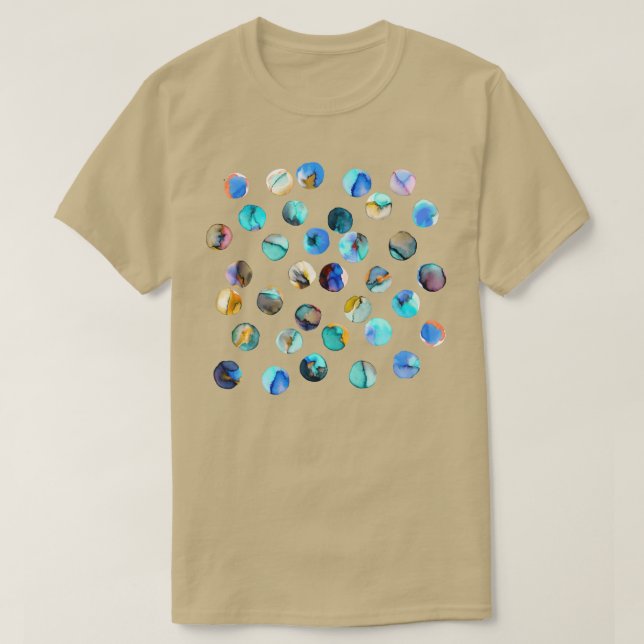 T-shirt Points d'encre colorés bleu jaune (Design devant)