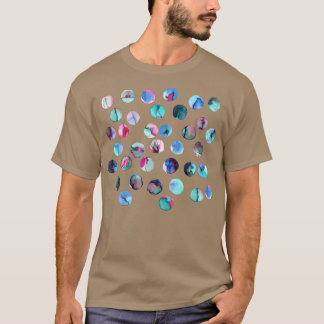 T-shirt Points d'encre colorés Marine bleu rose