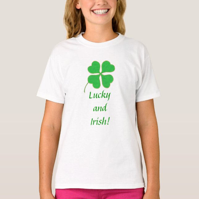 T-shirt Points d'or Shamrock vert brillant Lucky Tee - shi (Devant)