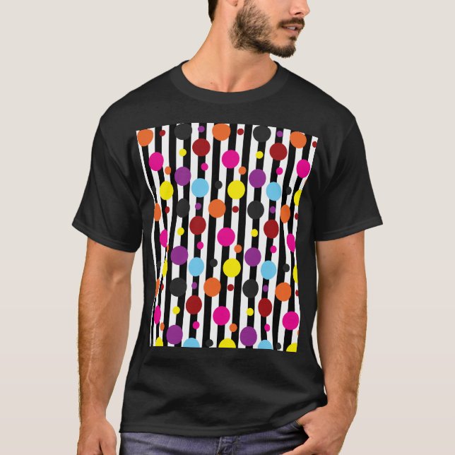 T-shirt Points Et Bandes (Devant)