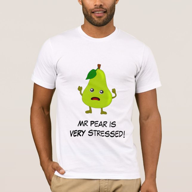 T-shirt Poire : Bande de fruits maladroite avec Slogan per (Devant)