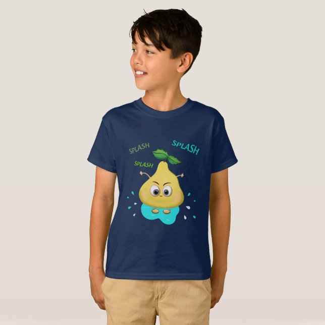 T-shirt Poire jaune amusante (Devant entier)