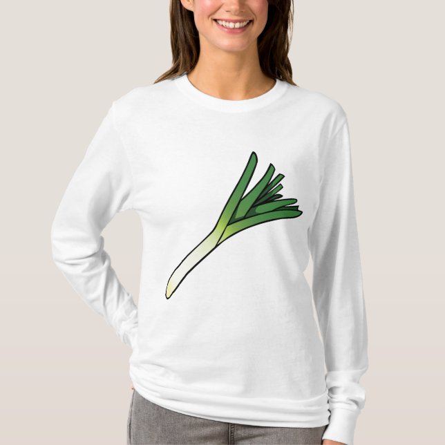 T-shirt Poireau vert simple légume (Devant)