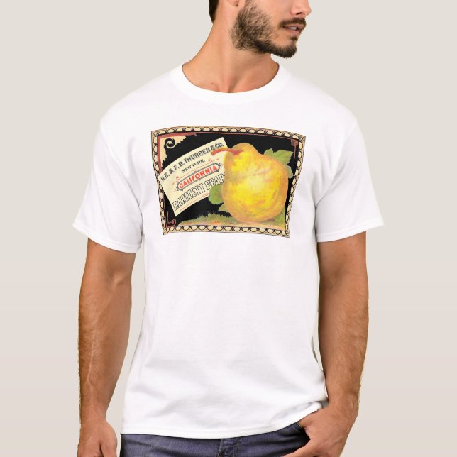 T-shirt Poires Thurber - Vintage Étiquette Fruit (Devant)