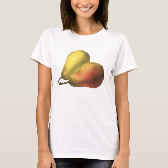 T-shirt Poires vintages, Aliments Bio, Fruits Ripe (Devant)