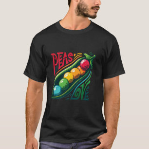 T-shirt Pois & Amour Arc-en-ciel Cosse de Pois Hippie Rétr