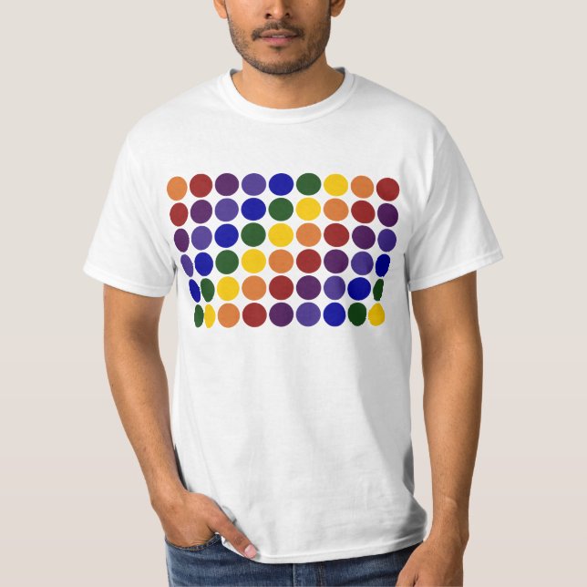 T-shirt Pois arc-en-ciel en blanc (Devant)