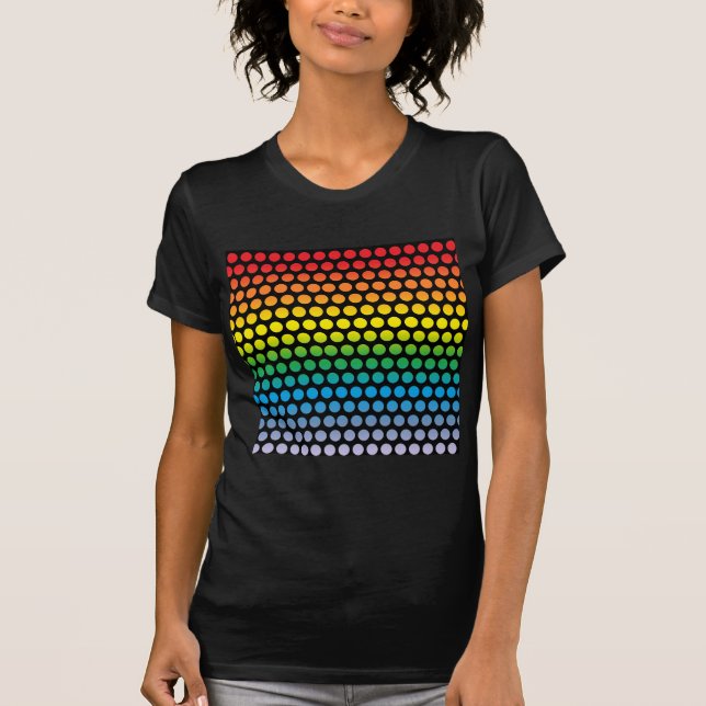 T-shirt Pois arc-en-ciel noir (Devant)