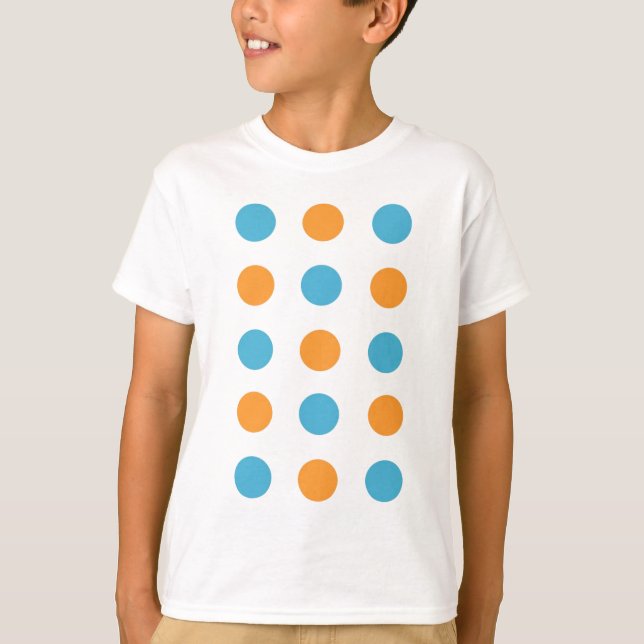 T-shirt Pois bleu et orange (Devant)
