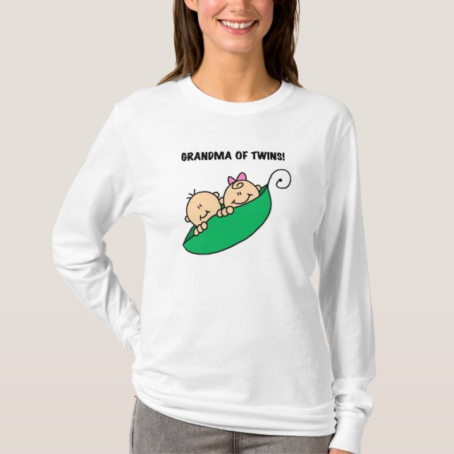 T-shirt Pois dans une grand-maman de cosse des jumeaux (Devant)