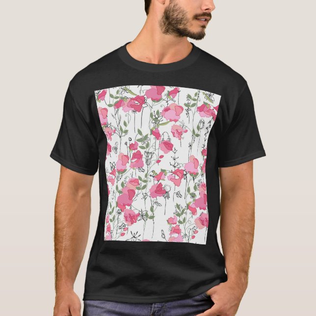 T-shirt Pois doux : Texture Florale d'été. (Devant)