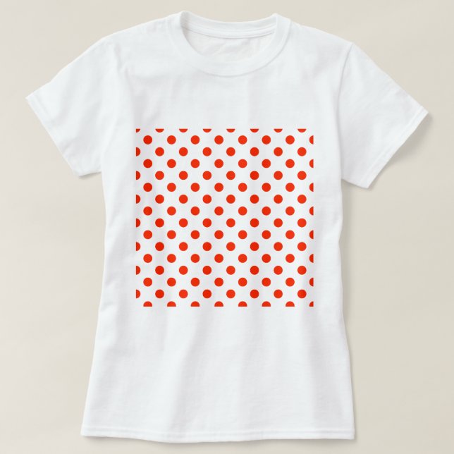 T-shirt Pois grand - rouge lumineux sur le blanc (Design devant)