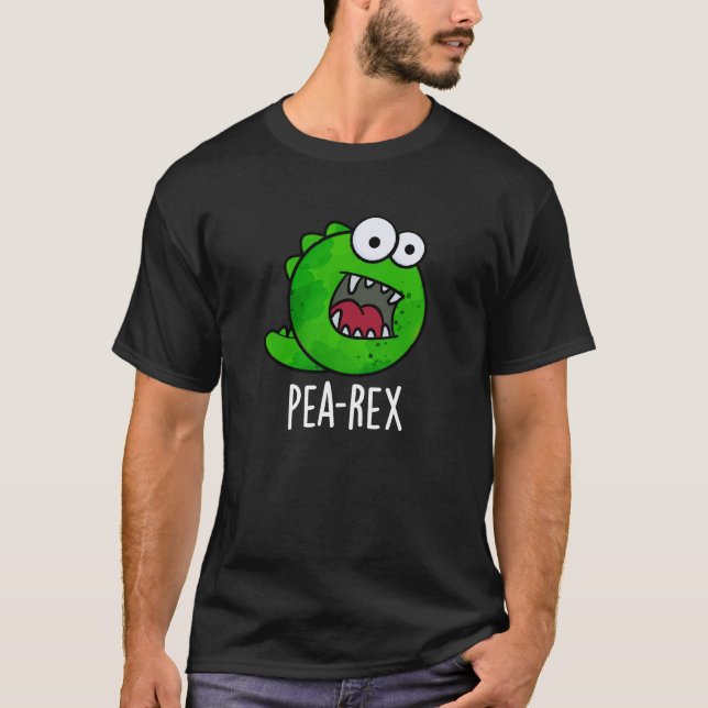T-shirt Pois Rex Dinosaur Dinosaure Veggie TRex Pun Dark B (Devant)