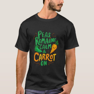 T-shirt Pois Romaine Calme Carotte Sur Drôle Végétalien Vé
