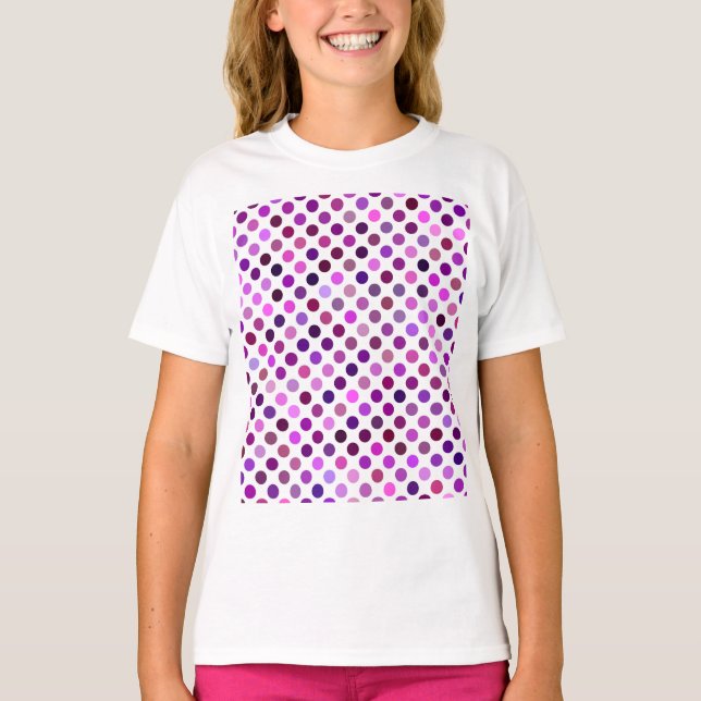 T-shirt Pois roses et violets (Devant)