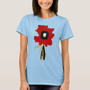 T-shirt pois rouge rouge rouge feuille verte
