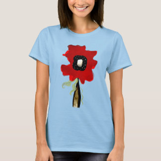 T-shirt pois rouge rouge rouge feuille verte