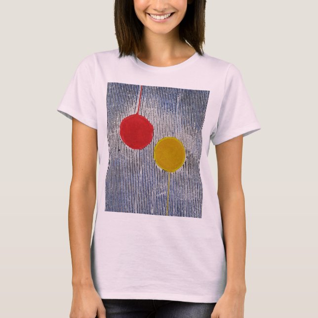 T-shirt Pois Sun Spot Rouge Jaune Abstrait (Devant)