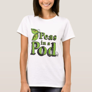 T-shirt Pois verts Dessin de légumes Art 2 pois dans un po