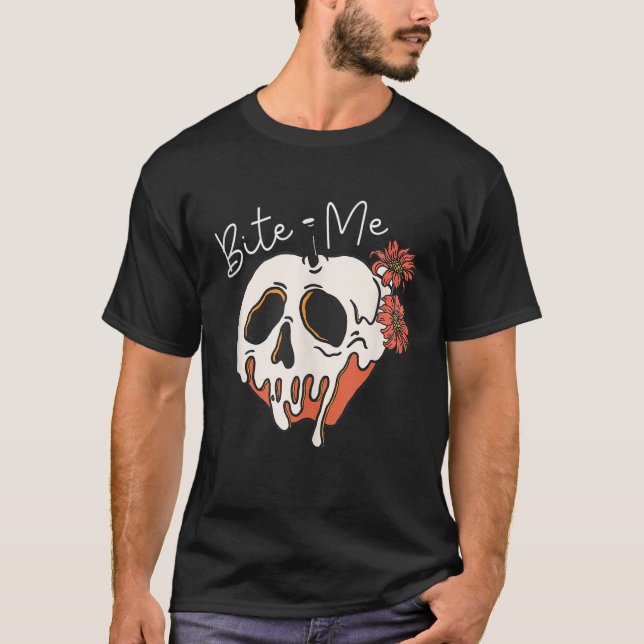 T-shirt Poison Bite Me Wicked Apple Automne Halloween Tee  (Devant)