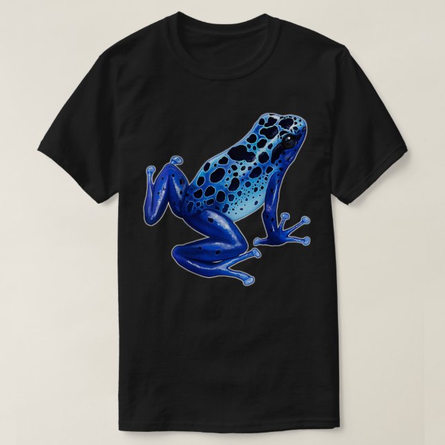 T-shirt Poison Dart Frog Blue Amphibian  (Design devant)