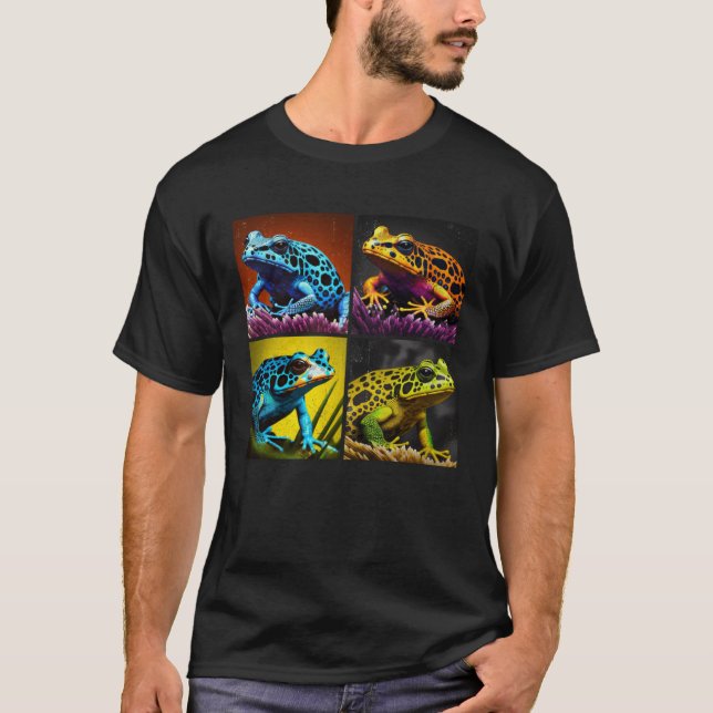 T-shirt Poison Dart Frog Pop Illustration Colorful Animal (Devant)