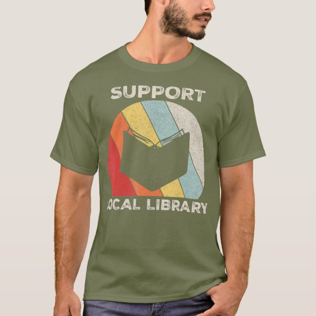 T-shirt Poison de Retro Support Local Library Book Lover (Devant)