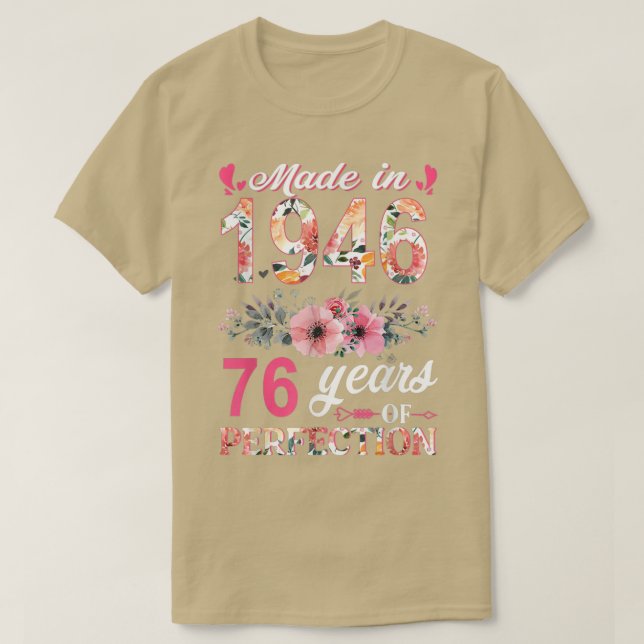 T-shirt Poison Made in 1946 Floral 76 Year Old 76th Birthd (Design devant)