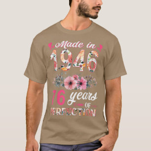 T-shirt Poison Made in 1946 Floral 76 Year Old 76th Birthd