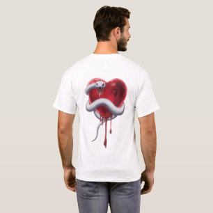 T-shirt  Poison Pur - Serpent Blanc et Cœur Saignant