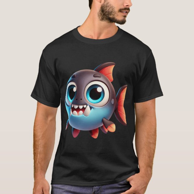 T-shirt Poisson à gros crocs adorable (Devant)