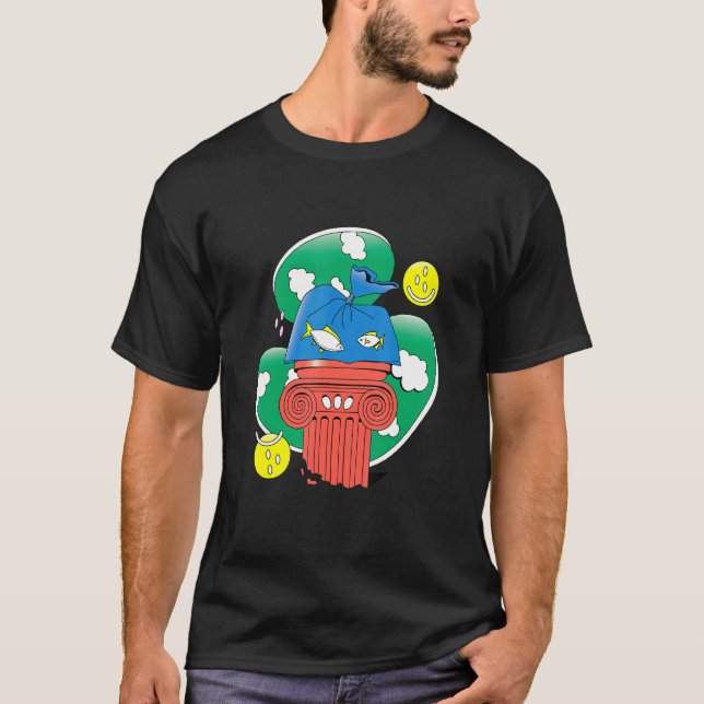 T-shirt Poisson Abstrait Dans La Conception En Plastique (Devant)