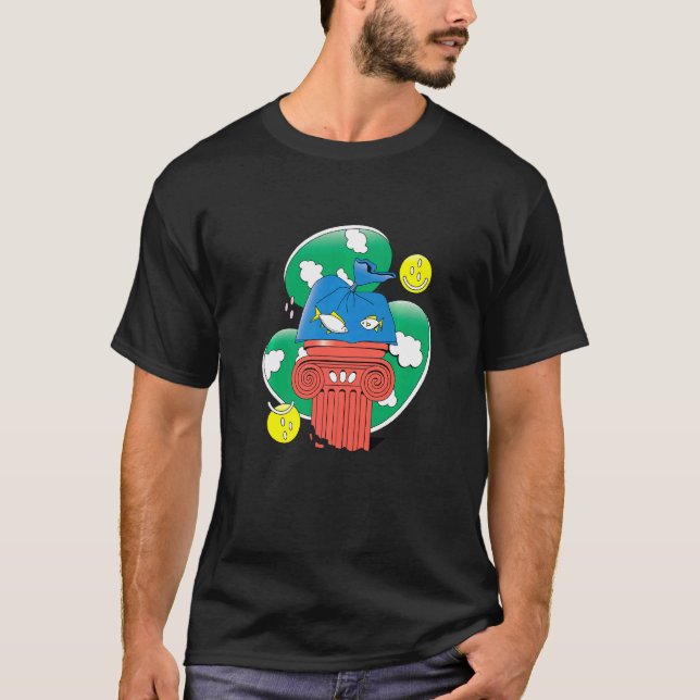T-shirt Poisson Abstrait Dans Plastique Premium (Devant)