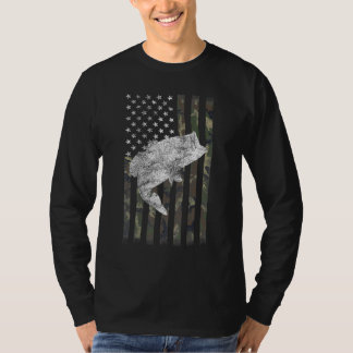 T-shirt Poisson Américain Drapeau USA Patriotique Pour Hom