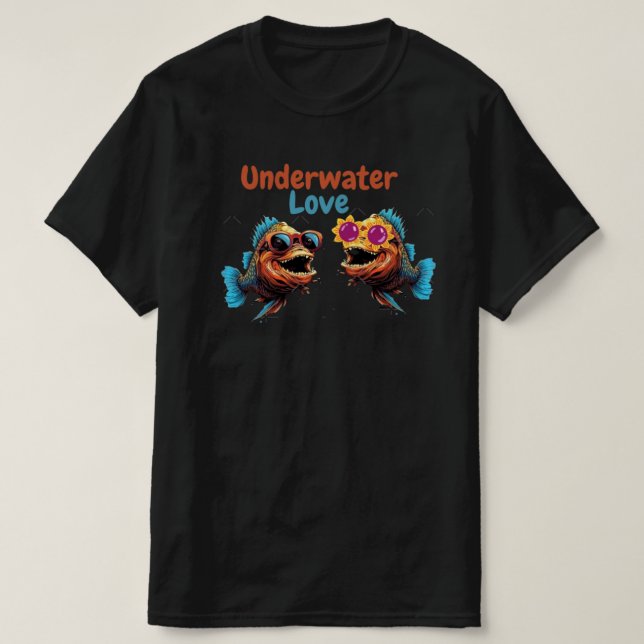 T-shirt Poisson amour sous-marin (Design devant)
