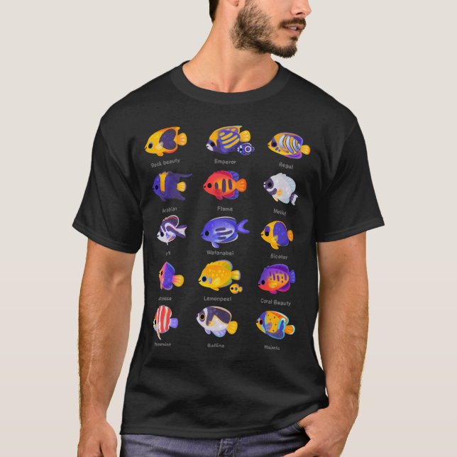 T-shirt Poisson-ange ! (marin) - nom ver. (Devant)