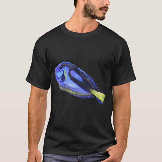 T-shirt Poisson aquarelle Blue Tang (Devant)